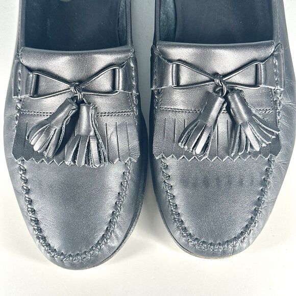 Salvatore Ferragamo Tassel Loafers Dress Shoes Mens 10 D Black Made in Italy main image 14